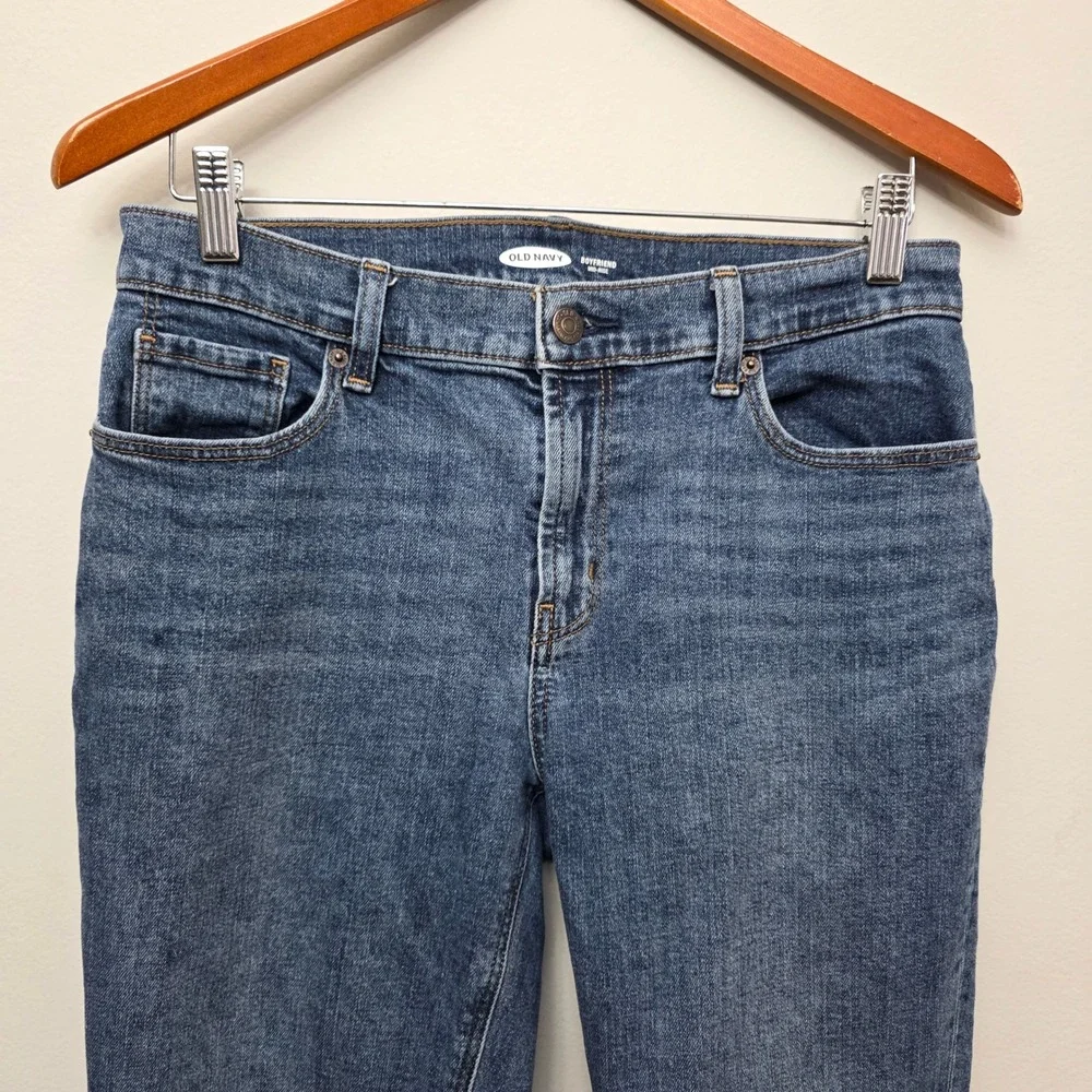 Old Navy Womens Mid-Rise Boyfriend‎ Jeans Blue Medium Wash Size 6